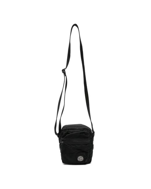 Stone Island Black Nylon Crossbody Bag for men