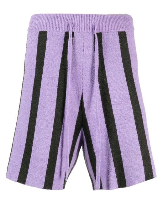 メンズ Nanushka Walter ストライプ ショートパンツ Purple