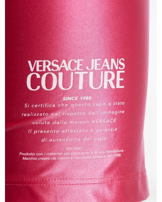 Versace Jeans Couture Red Logo-Print Shorts