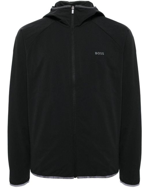 Boss Black Logo-print Hooded Jacket for men