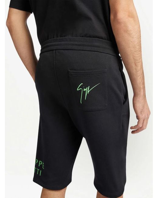 Giuseppe Zanotti Black Lr-43 Cotton Track Shorts for men