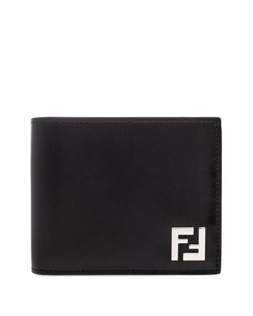 メンズ Fendi Logo-plaque Leather Wallet Black