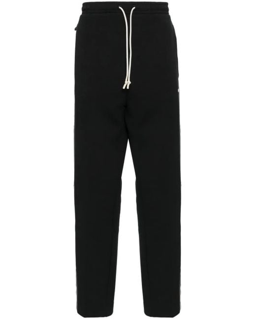 Boss Black Drawstring Stretch-Cotton Track Pants for men