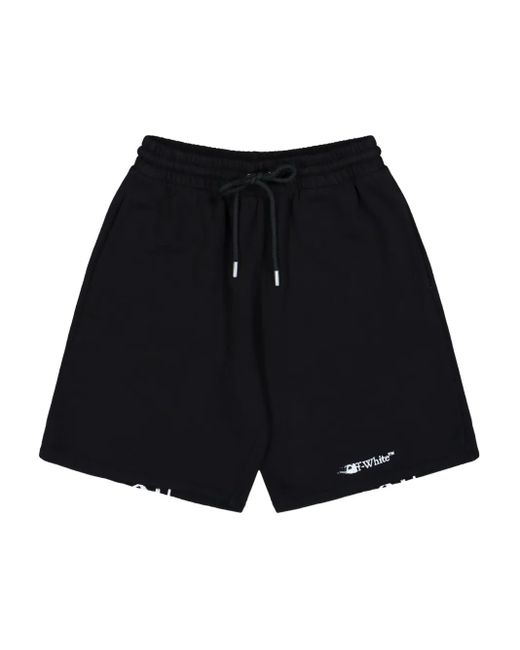 Off-White c/o Virgil Abloh Black Ink Arrow Printed Track Shorts for men