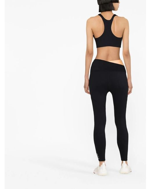 P.E Nation Black Panelled Logo-Print Sports Bra