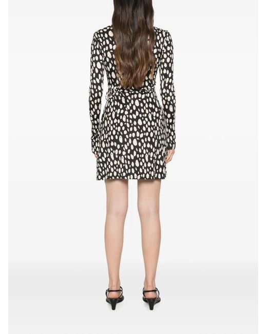 Patrizia Pepe White Printed Wrap Mini Dress