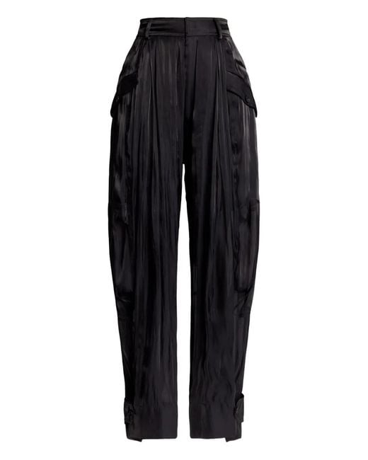 Ralph Lauren Black Sonya Buttoned High-Rise Trousers
