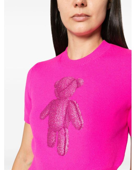 T-shirt Beiress à ornements en cristal Alexander Wang en coloris Pink