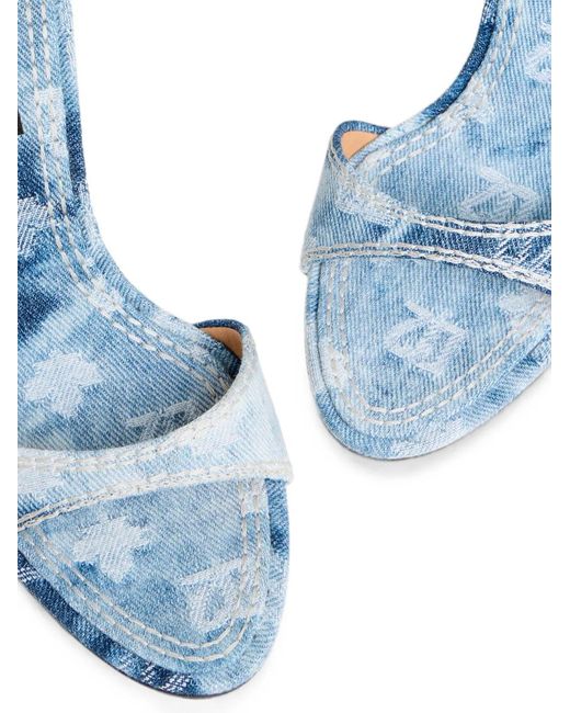 DSquared² Blue D2 Monogramm Mules Mit Absatz