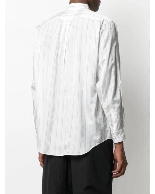 Comme des Garçons White Vertical Stripe-Print Shirt for men