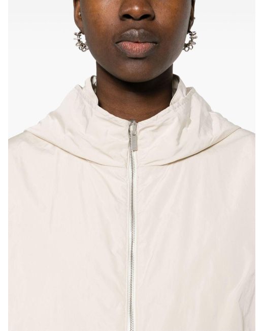 Peserico Natural Reversible Jacket With Hood And High Collar