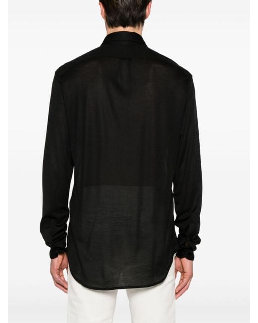 Tom Ford Black Long-sleeve Silk Shirt for men