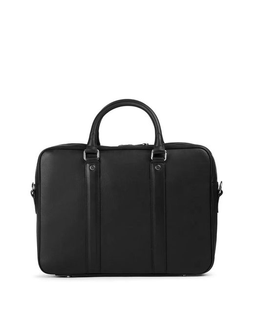 Doucal's Black Top-Handle Leather Briefcase for men