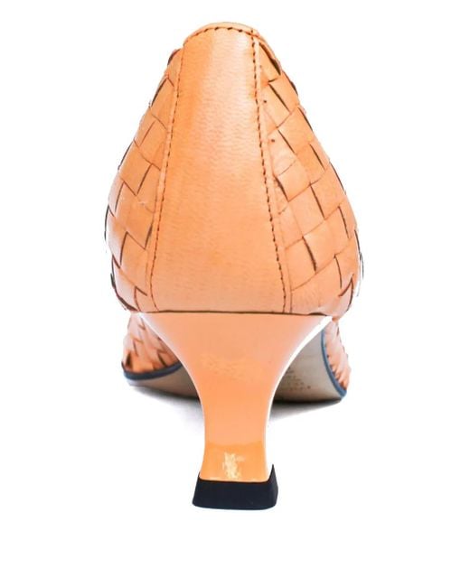 LA ROSE Brown Carol Woven Pumps