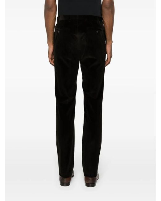 Corneliani Black Corduroy Straight-Leg Trousers for men