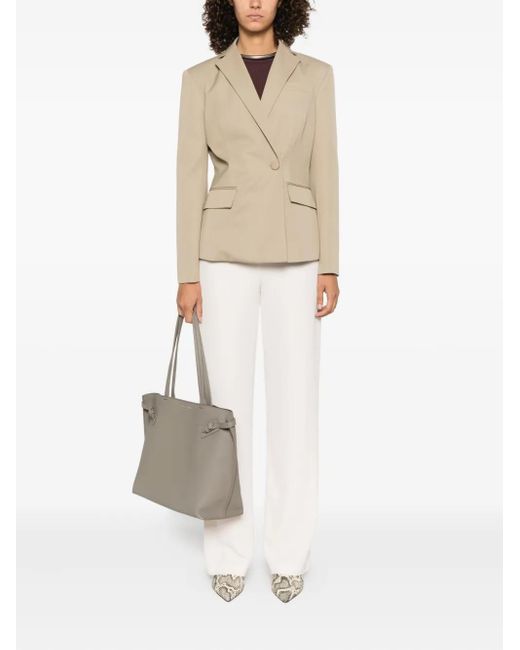 Patrizia Pepe Natural Asymmetrical Single-Button Blazer
