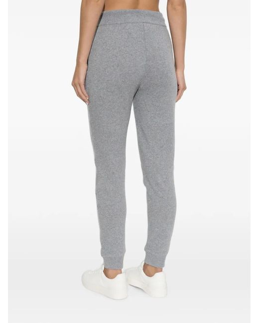 Balmain Gray Logo-Plaque Wool Track Pants