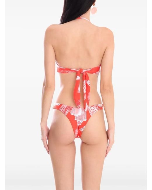 Amir Slama Red X Jade Picon Starfish-Brooch Bikini