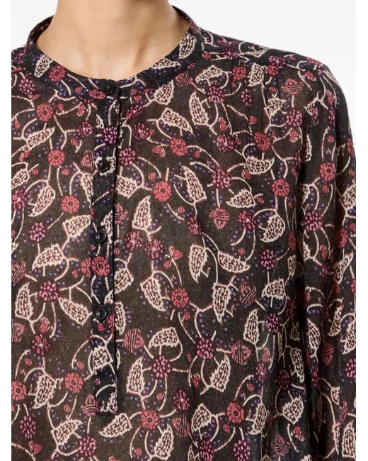 Isabel Marant White Printed Cotton Voile Blouse