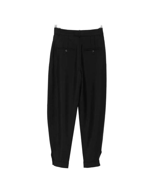 Rohe Black Pleated Button-Cuff Trousers