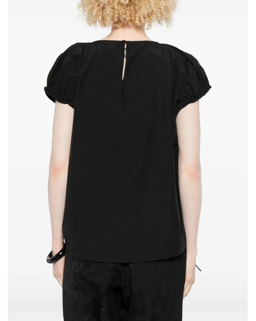 Psophia Black Crew-Neck Blouse