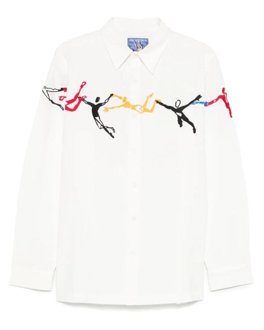 Kidsuper White Embroidered-Motif Shirt for men