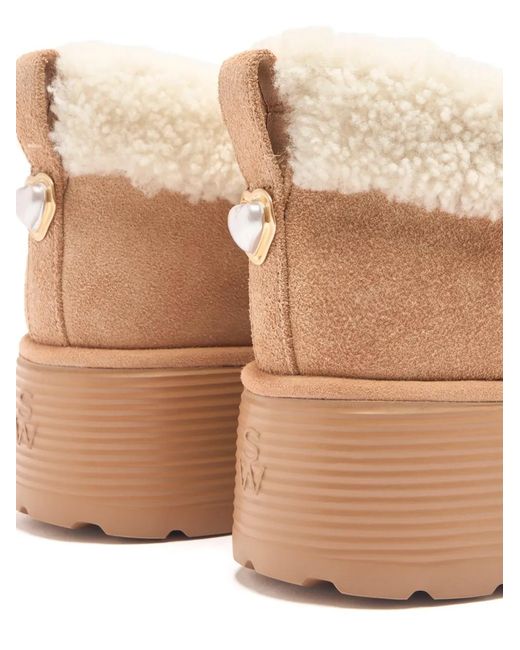 Stuart Weitzman Natural Shearling Platform Boots