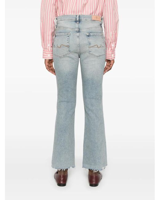 7 For All Mankind Blue Daisy Denim Cotton Jeans