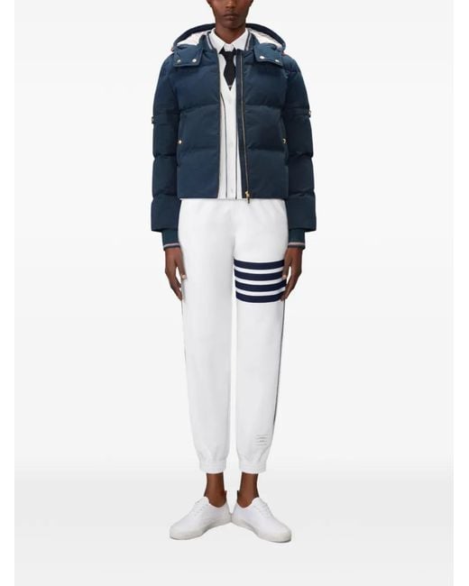Thom Browne Blue Waxed-Tech Down Jacket