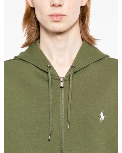 Polo Ralph Lauren Green Double-Knit Zip-Up Hoodie for men