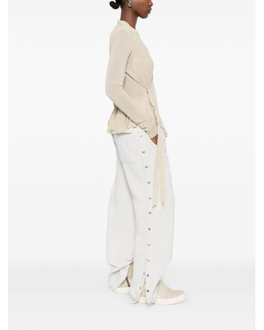 Rick Owens White Drawstring Trousers