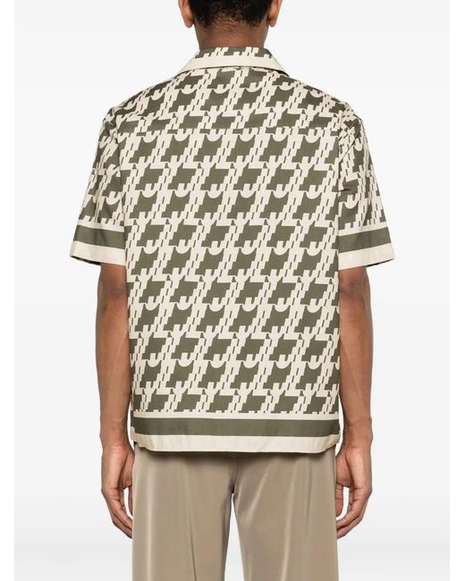 J.Lindeberg White Border Print Resort Shirt for men