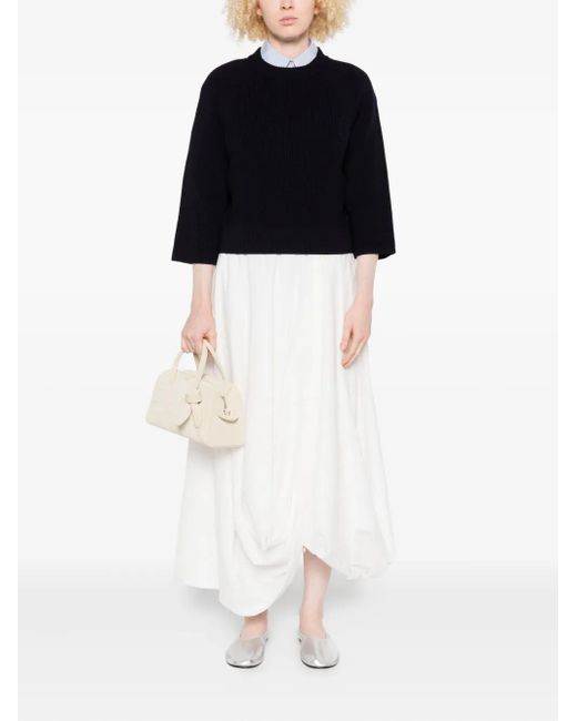 Forte Forte Black Raglan-Sleeve Cropped Sweater