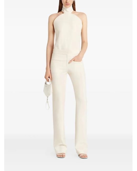 Courreges White Ellipse High-neck Sleeveless Top