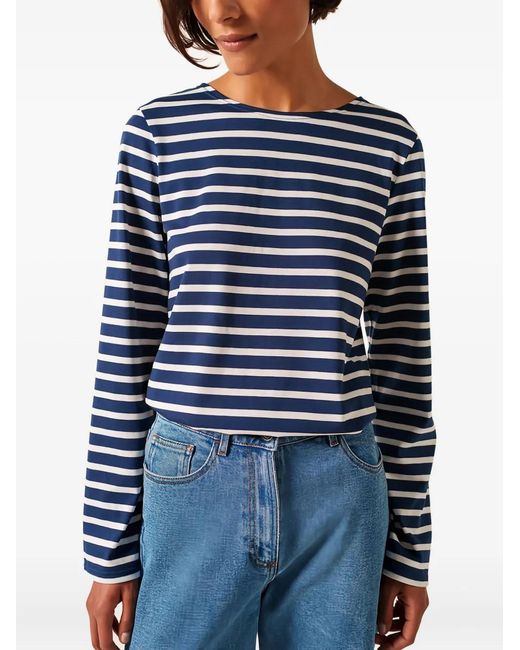Saint James Blue Stripe Long-Sleeve T-Shirt