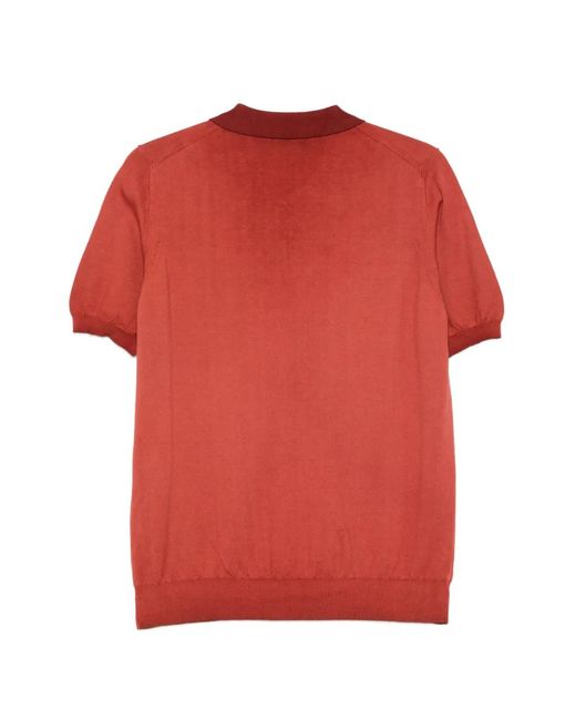 Alpha Studio Red Button Polo Shirt for men