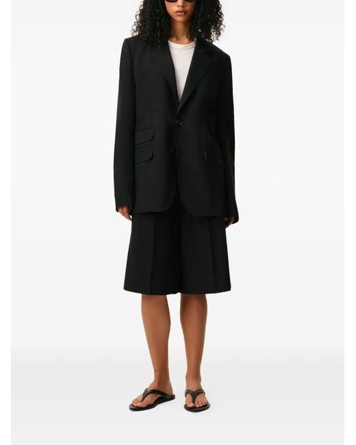 AMI Black New Wool Single Breasted Boxy Jacket