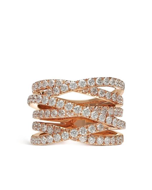 Leo Pizzo White 18Kt Rose Diamond Waves Ring