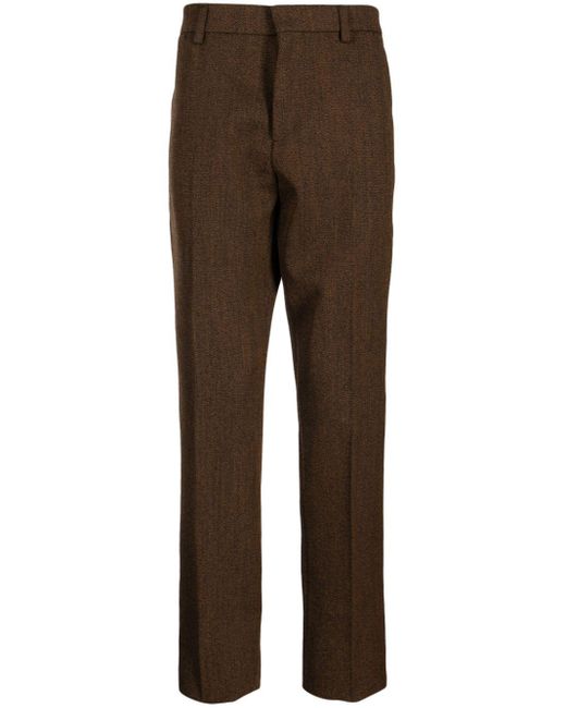 Versace Brown Wool-blend Slim-leg Trousers for men