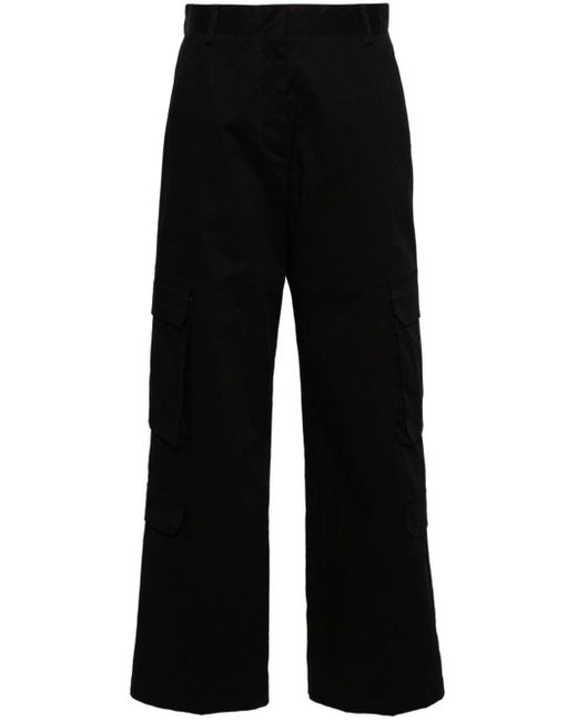 Manuel Ritz Black Straight-leg Cotton Cargo Trousers