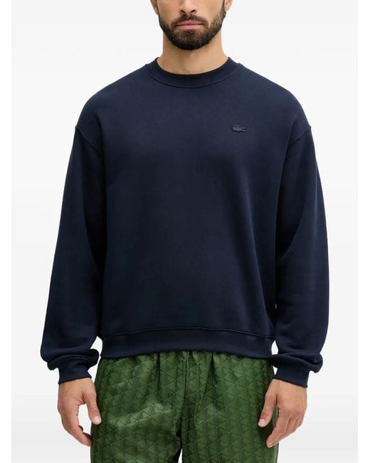 Lacoste Blue Crew-Neck Logo Sweatshirt