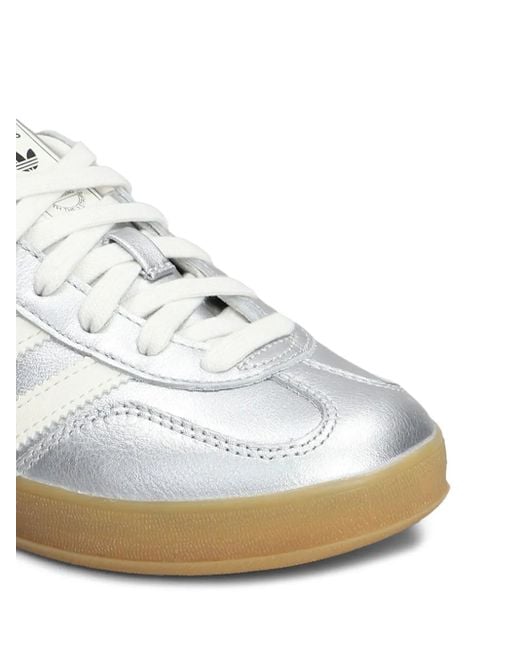 Adidas White Gazelle Indoor Leather Sneakers for men