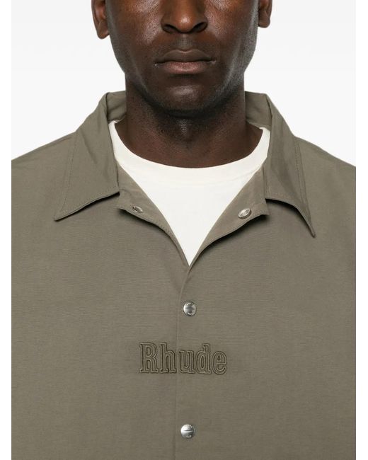Rhude Brown Logo Coaches Jacket for men