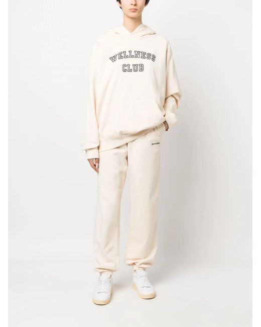 Sporty & Rich White Logo-Print Cotton Track Pants