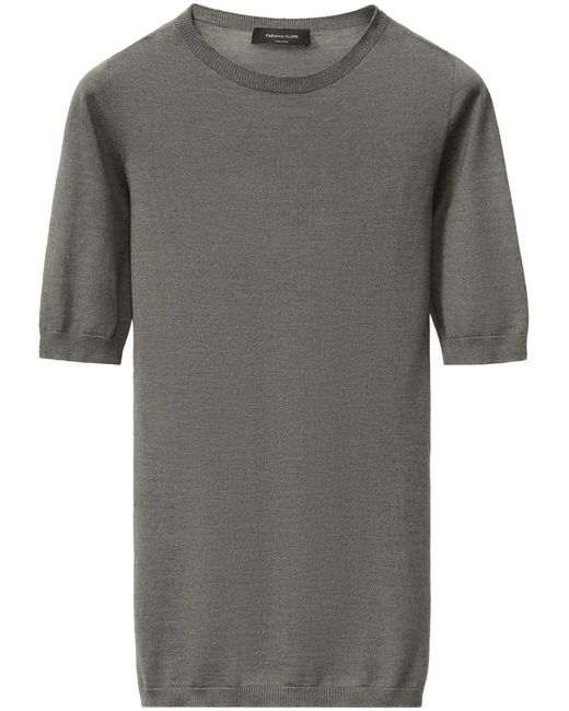 Fabiana Filippi Gray Round Neck T-Shirt