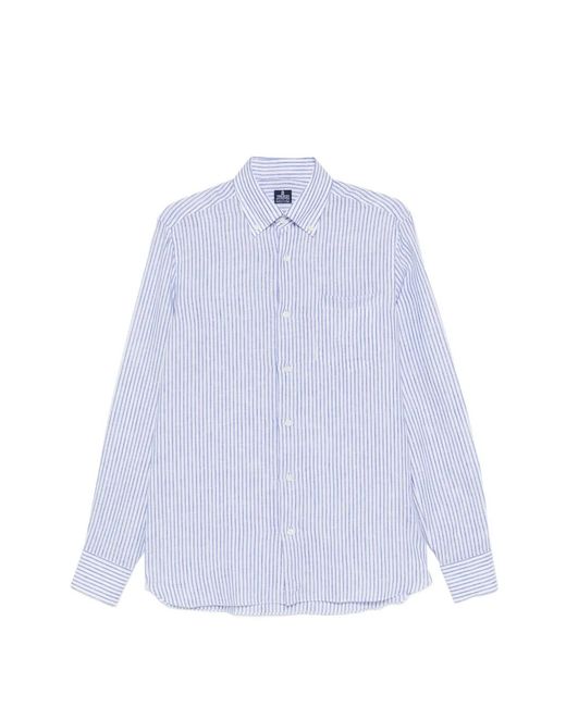 Truzzi White Striped Buttoned Shirt for men