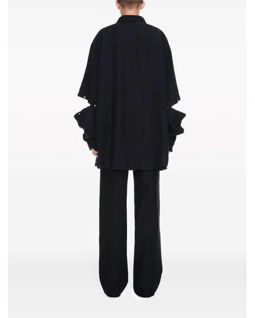 Off-White c/o Virgil Abloh Black Logo-Embroidered Panelled Linen Shirt Jacket for men