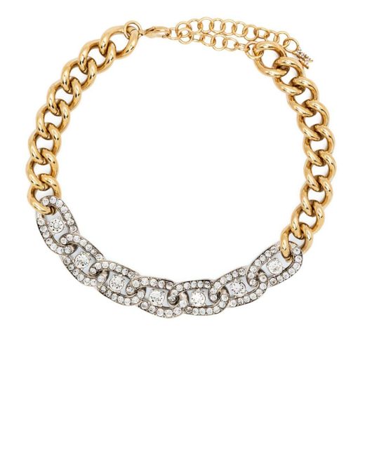 AMINA MUADDI Matthew Crystal-embellished Choker Necklace in het Metallic