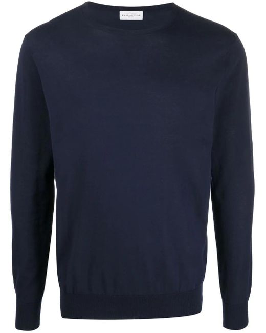 Ballantyne Blue Crew-Neck Knit Jumper for men