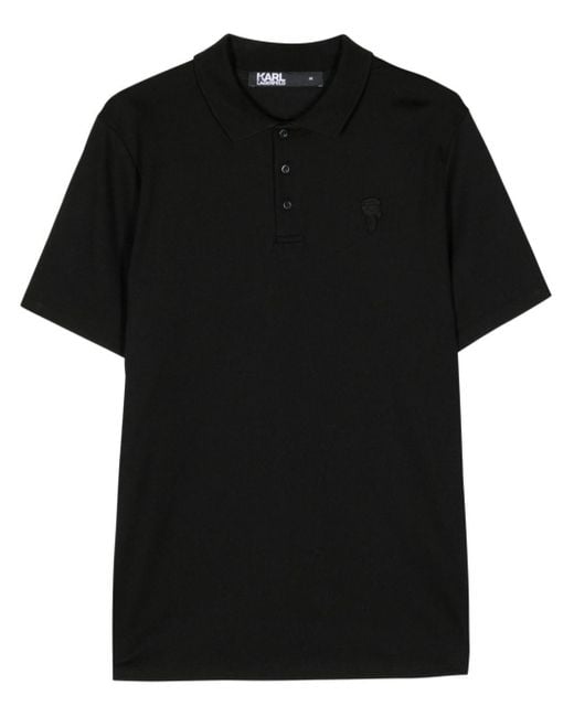 Karl Lagerfeld Black Ikonik Karl-patch Polo Shirt for men
